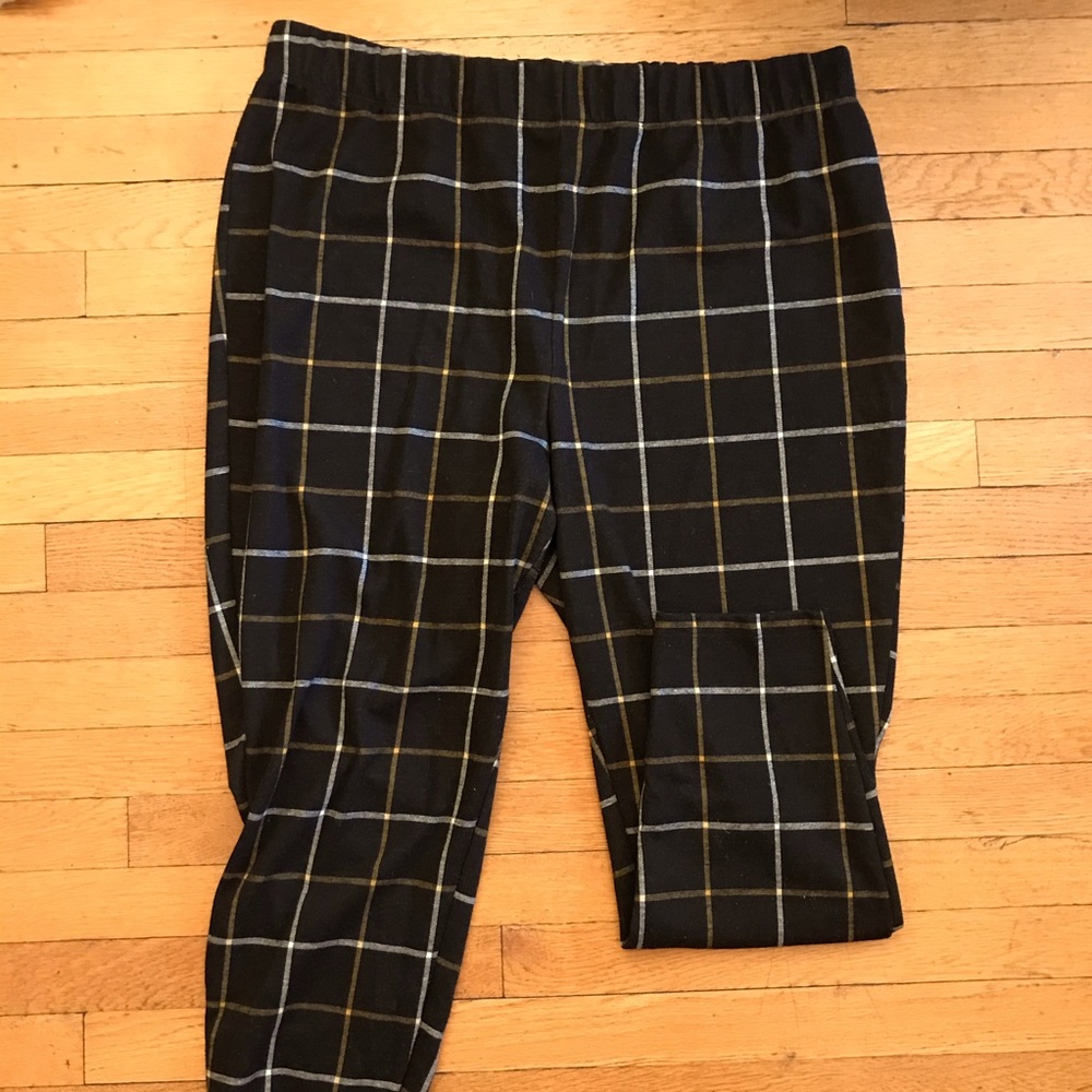 f21+ windowpane plaid pants